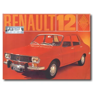 Affiche (reproduction) Renault 12 - Publicité vintage orange années 1970, lancement 1969