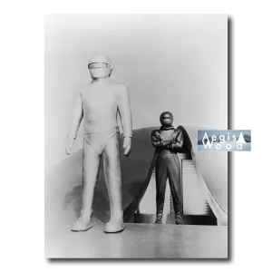 Affiche (reproduction) Le Jour où la Terre s'arrêta - Gort et Klaatu, film de science-fiction 1951