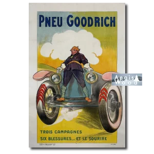 Affiche (reproduction) Pneu Goodrich - Trois Campagnes Six Blessures, Maitrejean 1920