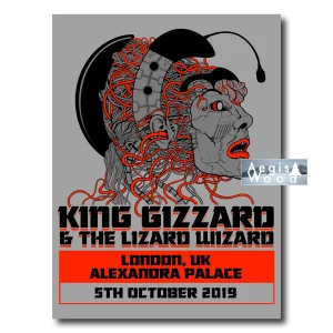 Affiche (reproduction) King Gizzard & The Lizard Wizard - Alexandra Palace London 2019, Jason Galea