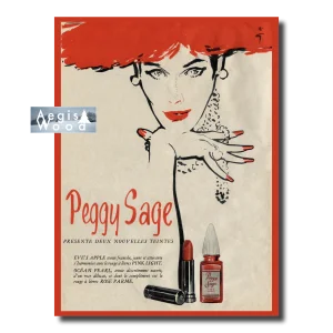 Affiche (reproduction) Peggy Sage - René Gruau 1950, cosmétiques rouge Eve's Apple Ocean Pearl