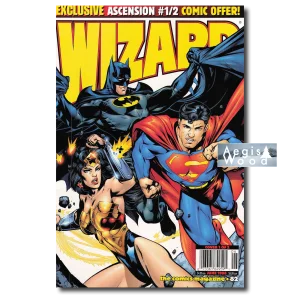 Affiche (reproduction) Wizard Magazine #82 - Batman Superman Wonder Woman, Juin 1998, DC Trinity