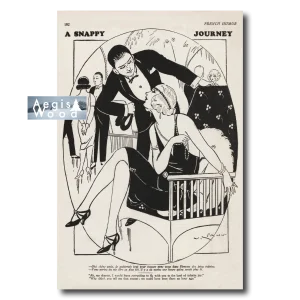 Affiche (reproduction) — « A Snappy Journey », dessin d'humour des années folles, vers 1927