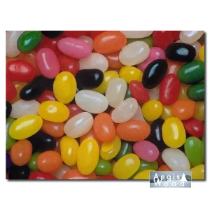 Jelly beans multicolores, photographie macro de bonbons gélifiés sucrés