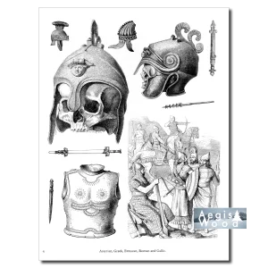 Affiche (reproduction) — Casques, armes et armures de l'Antiquité, assyriens à gaulois