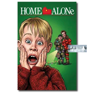 Affiche (reproduction) — Home Alone, Maman j'ai raté l'avion, comédie de Noël, caricature 1990