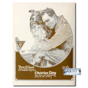Affiche (reproduction) — Charles Ray, star du cinéma muet, publicité Triangle Kay-Bee, vers 1916