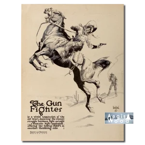 Affiche (reproduction) — The Gun Fighter, western muet avec William S. Hart, 1917