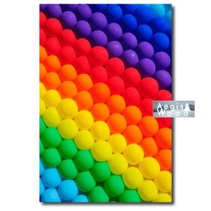 Affiche Explosion de couleurs en ballons arc-en-ciel