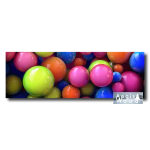 Affiche Sphères Brillantes Multicolores en Gros Plan
