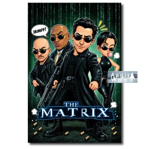 Affiche — caricature affiche du film The Matrix Carrie-Anne Moss Keanu Reeves