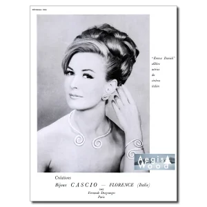 Affiche (reproduction) Publicité Vintage Bijoux Cascio 1965