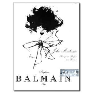 Affiche (reproduction) Publicité Vintage Parfum Balmain "Jolie Madame"