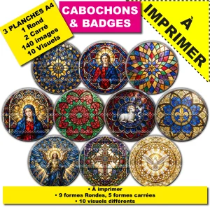IMAGES POUR CABOCHONS & BADGES : vitraux religieux Chrétiens