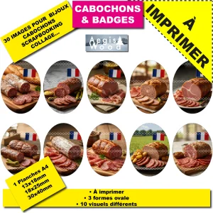 IMAGES POUR CABOCHONS & BADGES OVALES : charcuterie Française