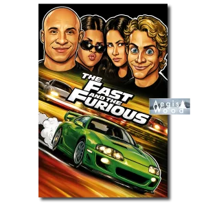 Affiche — caricature affiche du film "The Fast and the Furious" 2001 - Illustration Parodique