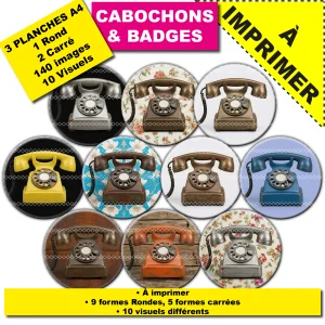 IMAGES POUR CABOCHONS & BADGES : Cadrans téléphoniques vintage ancien