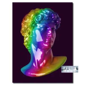 Affiche "David Iridescent" Buste Antique Holographique