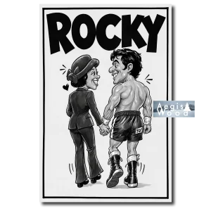 Affiche — caricature affiche du film "ROCKY I" 1976 - Illustration Parodique