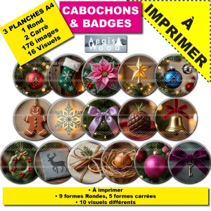 IMAGES POUR CABOCHONS & BADGES : Noël