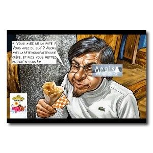 Affiche — caricature scène du film Les bronzés font du ski" 1979 - Illustration Parodique